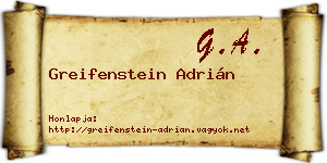 Greifenstein Adrián névjegykártya
