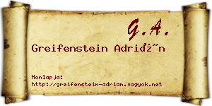 Greifenstein Adrián névjegykártya